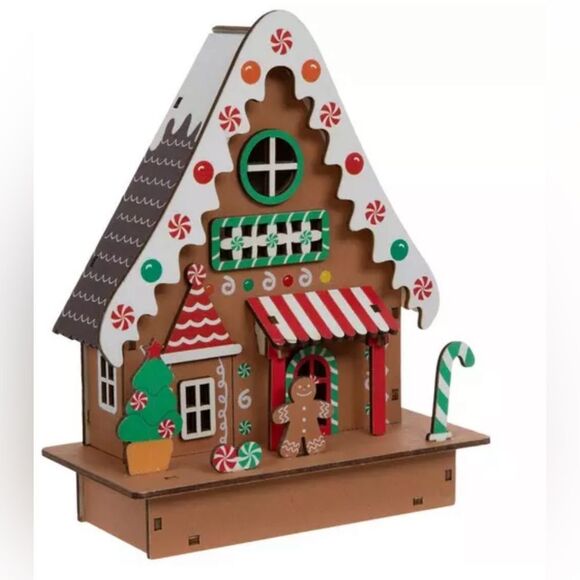 Light Up Gingerbread House Festive Gingerbread House LED Decoration - Picture 3 of 5